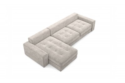 Угловой диван-кровать, набор 3, стандартные подушки, ткань Сенсей (Scratch resistance) Mocco